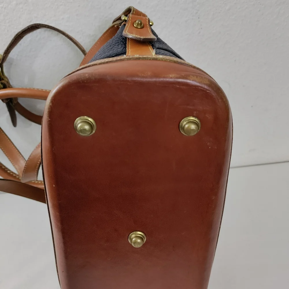 Dooney & Bourke Vintage Norfolk AWL Navy Blue Dome Satchel - Picture 8 of 13